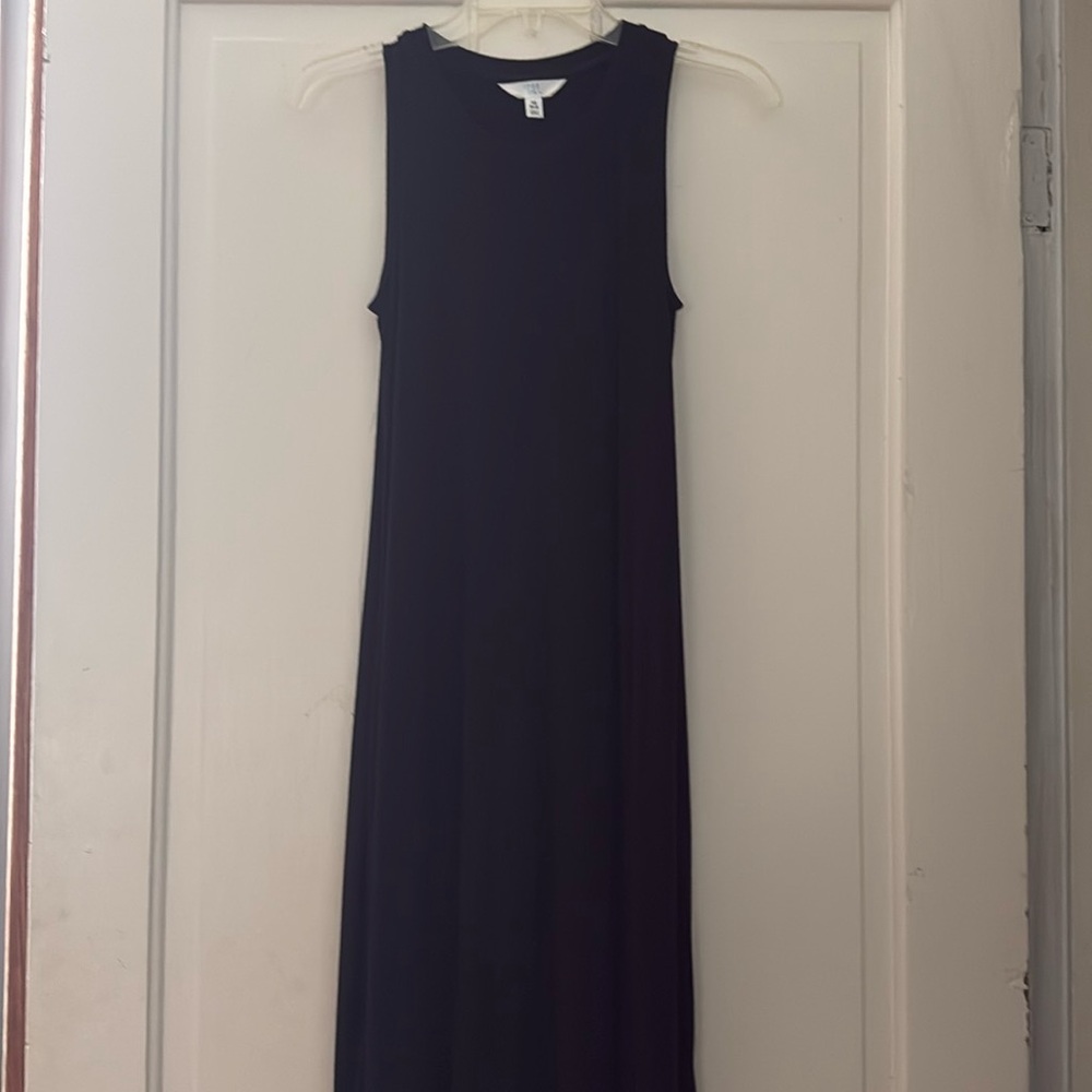 Time & Tru Black Cotton Midi Dress - Picture 1 of 3